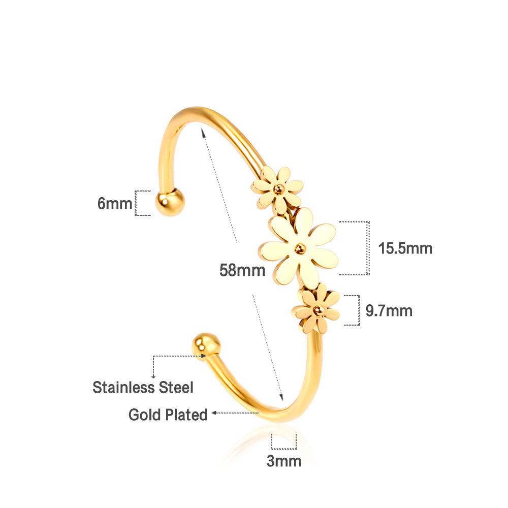 Damen Hängende Ohrstecker mit floralem Design aus hochwertigem, goldplattierten Edelstahl Shop Nory