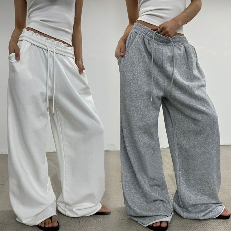 Damen nan weite High-Waist Loungehose mit gerafftem Bund und Kordelzug Shop Nory