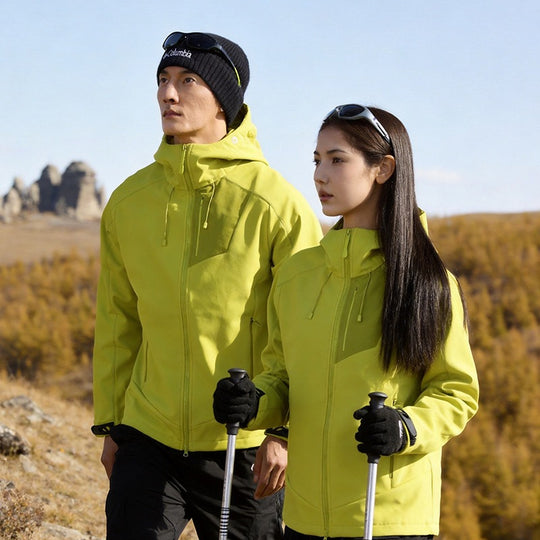 Unisex Softshell Outdoorjacke mit Kapuze, winddicht und elastisch Shop Nory