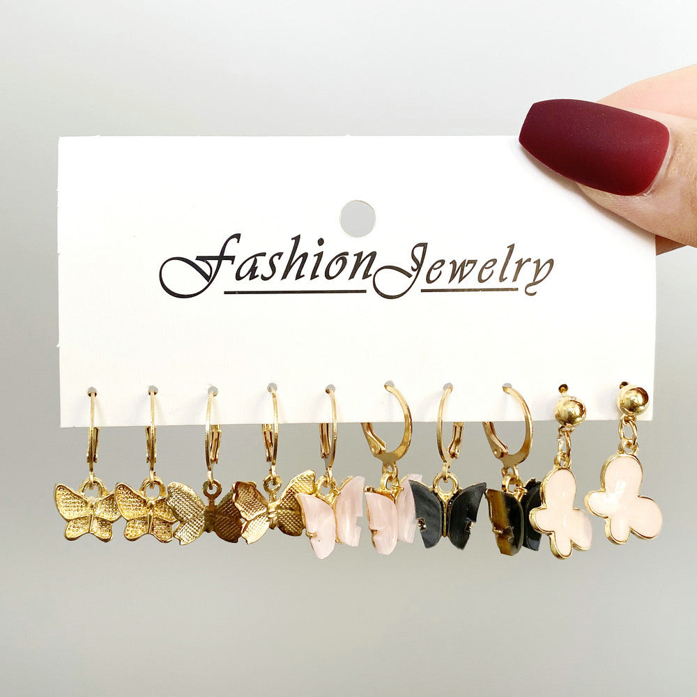 Damen Ohrringe-Set mit verschiedenen Schmetterlingsdesigns Shop Nory