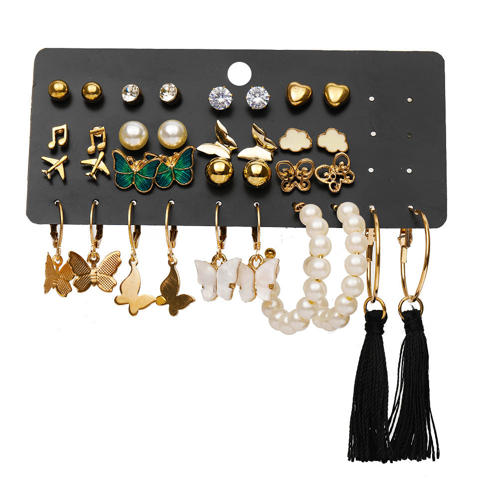 Damen Ohrstecker-Set mit vielfältigen Designs und eleganten Anhängern Shop Nory