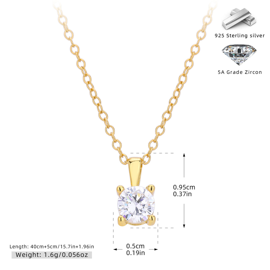 Damen Halskette mit funkelndem Zirkonanhänger aus hochwertigem 925 Sterling Silber Shop Nory