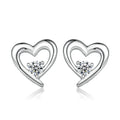 Damen Ohrringe im Herzdesign mit funkelnden Zirkonia Shop Nory