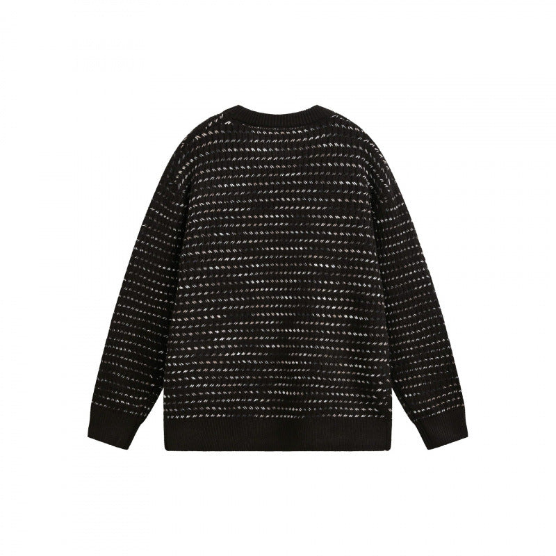 Unisex Feinstrickpullover mit strukturierter Streifenoptik und Rundhalsausschnitt Shop Nory