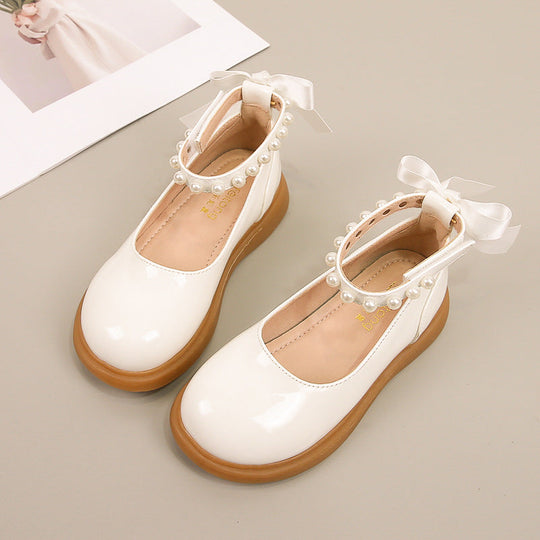 Mädchen Ballerina Schuhe mit Perlen- und Schleifendetail