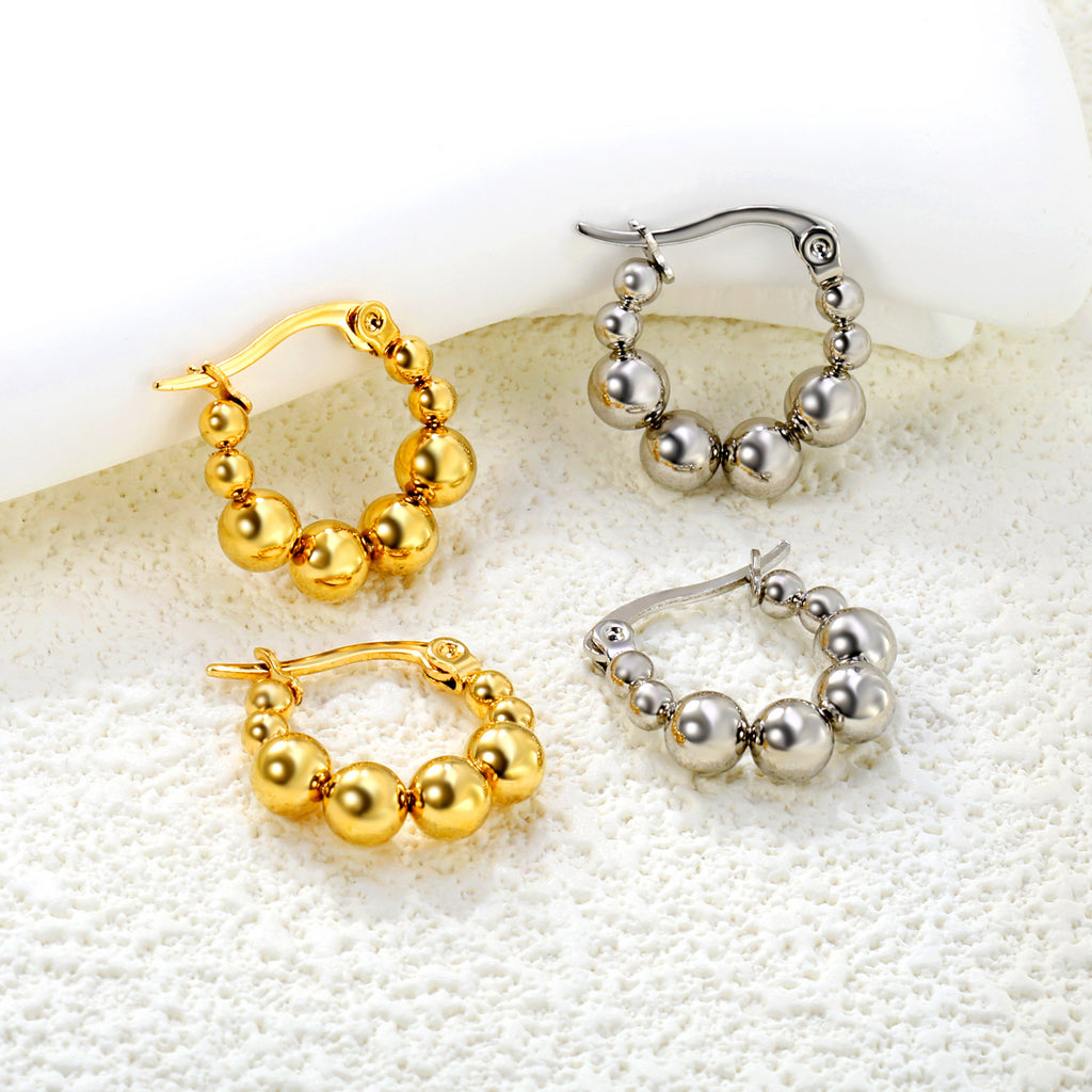 Damen Creolen mit elegantem Perlen-Design Shop Nory