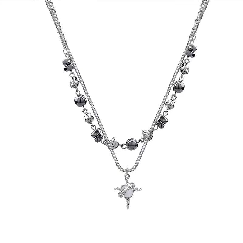 Damen mehrlagige Halskette mit kunstvollen Anhängern und exquisiten Details Shop Nory