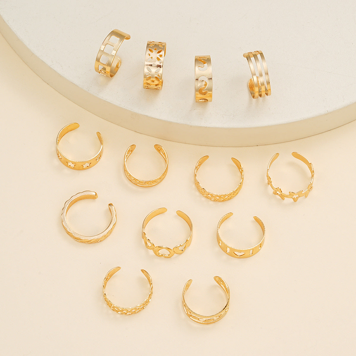 Damen Fußringe Set aus hochwertigem Metall mit charmanten Details Shop Nory