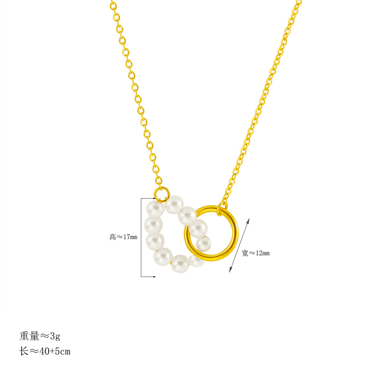 Damen elegante Halskette mit schimmerndem Perlen-Design Shop Nory
