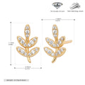 Damen Ohrstecker im eleganten Blatt-Design mit funkelnden Zirkonia Shop Nory