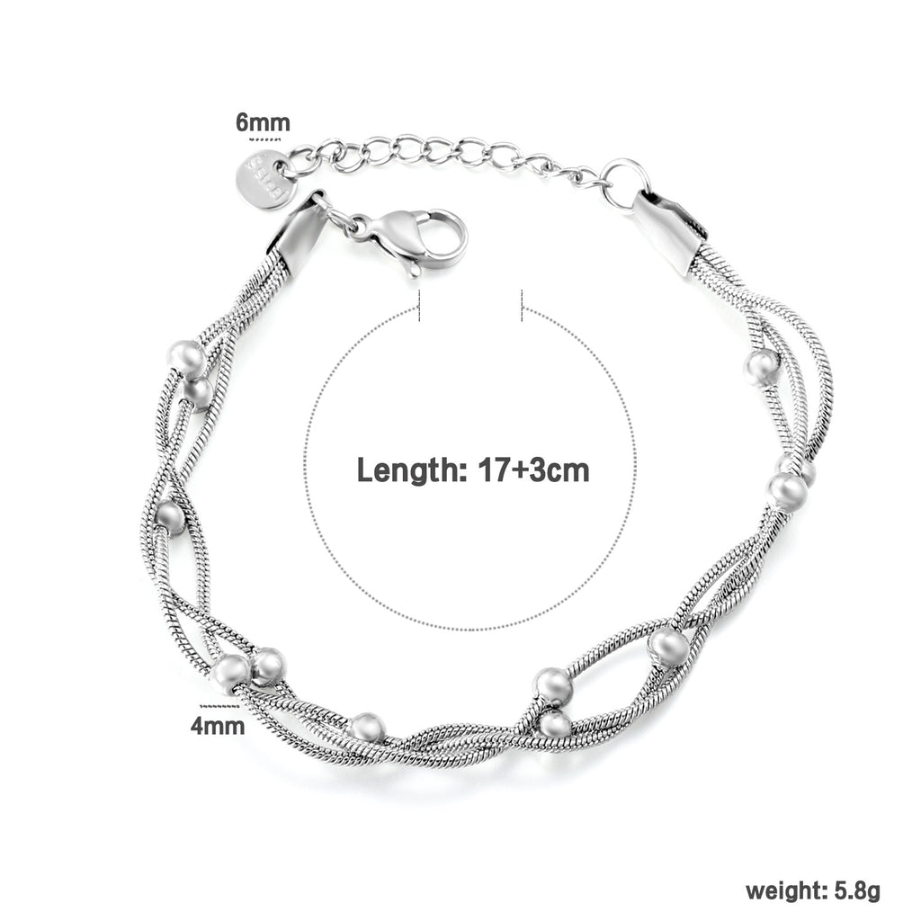 Damen edles Armkettchen mit geschwungenem Design und Perlenakzenten Shop Nory
