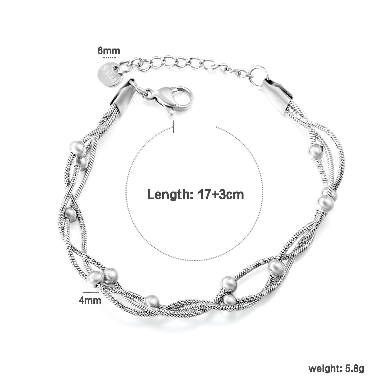 Damen edles Armkettchen mit geschwungenem Design und Perlenakzenten Shop Nory