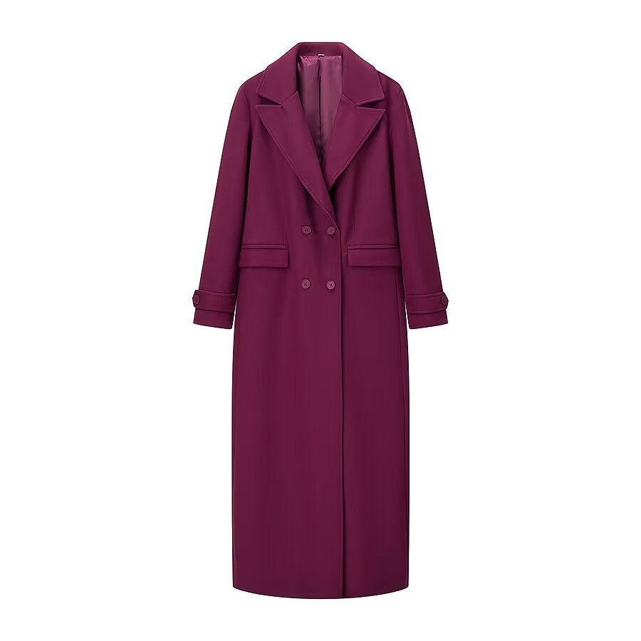 Damen Maxilanger zweireihiger Mantel mit Oversize-Revers und Ärmelriegeln Shop Nory