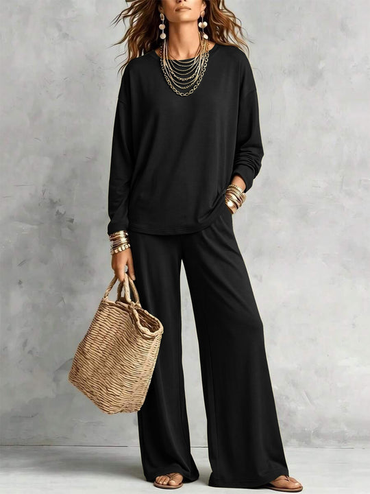 Damen Loungewear-Set mit weitem Bund und Oversize-Langarmshirt Shop Nory