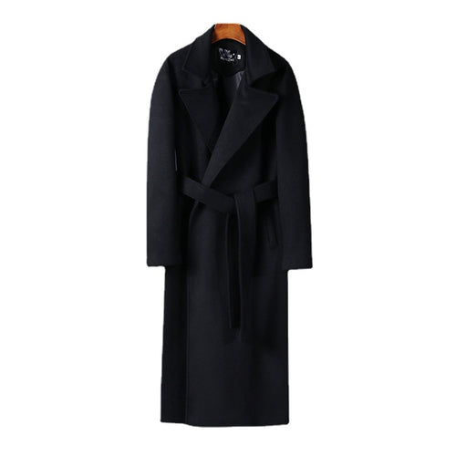 Herren Maxilanger Wollmix-Mantel mit Schalkragen und Bindegürtel Shop Nory
