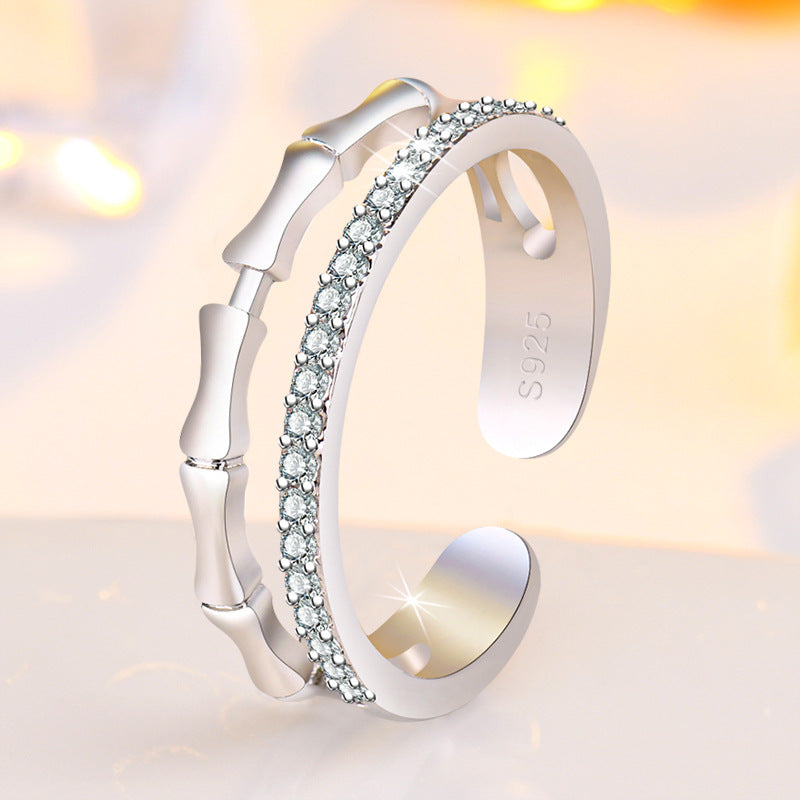 Damen Offener Ring mit elegantem Zirkonia-Besatz Shop Nory