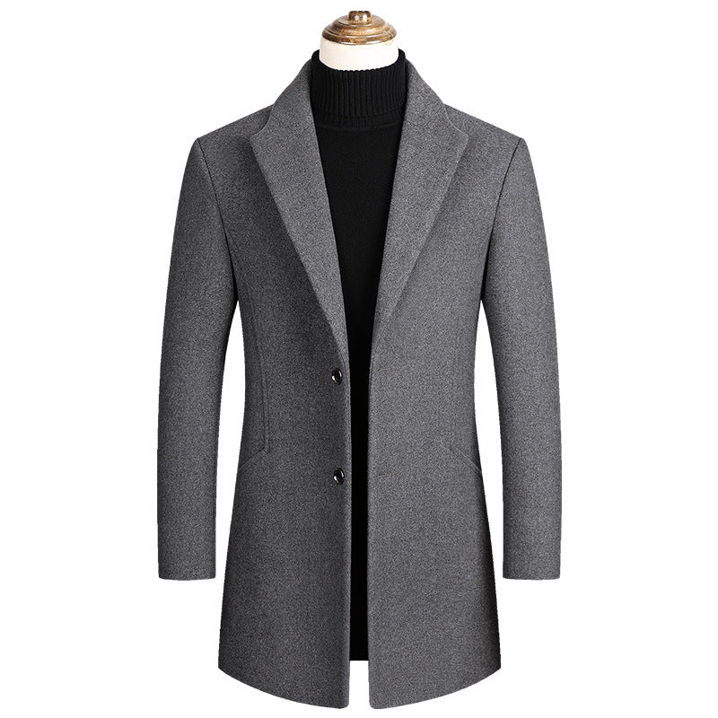 Herren Taillierter Wollmix-Mantel mit Notch-Revers und Zweiknopfverschluss Shop Nory