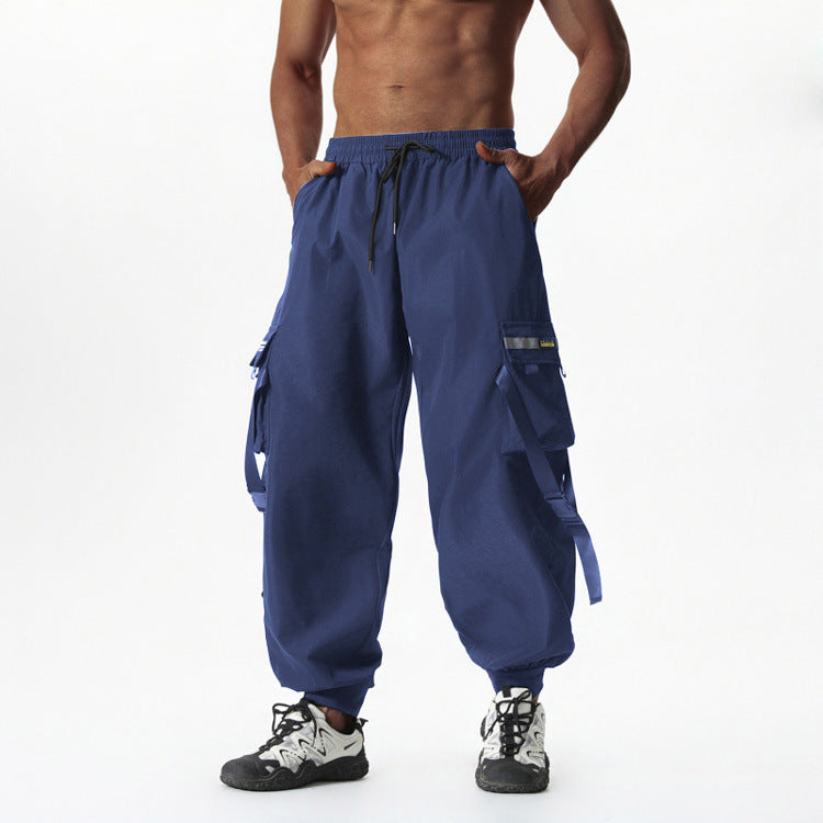 Herren Utility-Cargo-Jogginghose mit Tunnelzug, Beinschnallen & Mehrfachtaschen Shop Nory