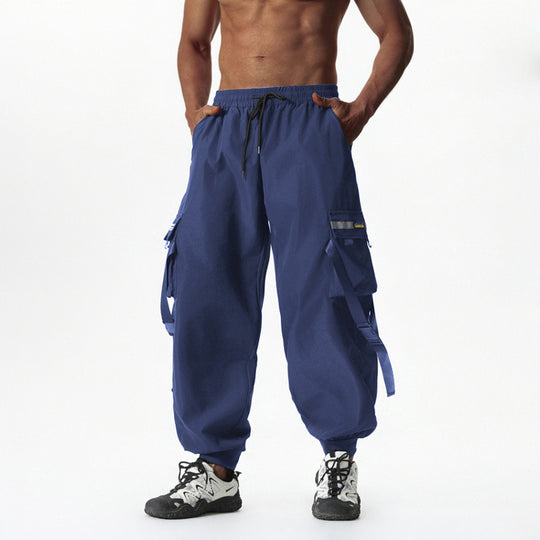 Herren Utility-Cargo-Jogginghose mit Tunnelzug, Beinschnallen & Mehrfachtaschen Shop Nory