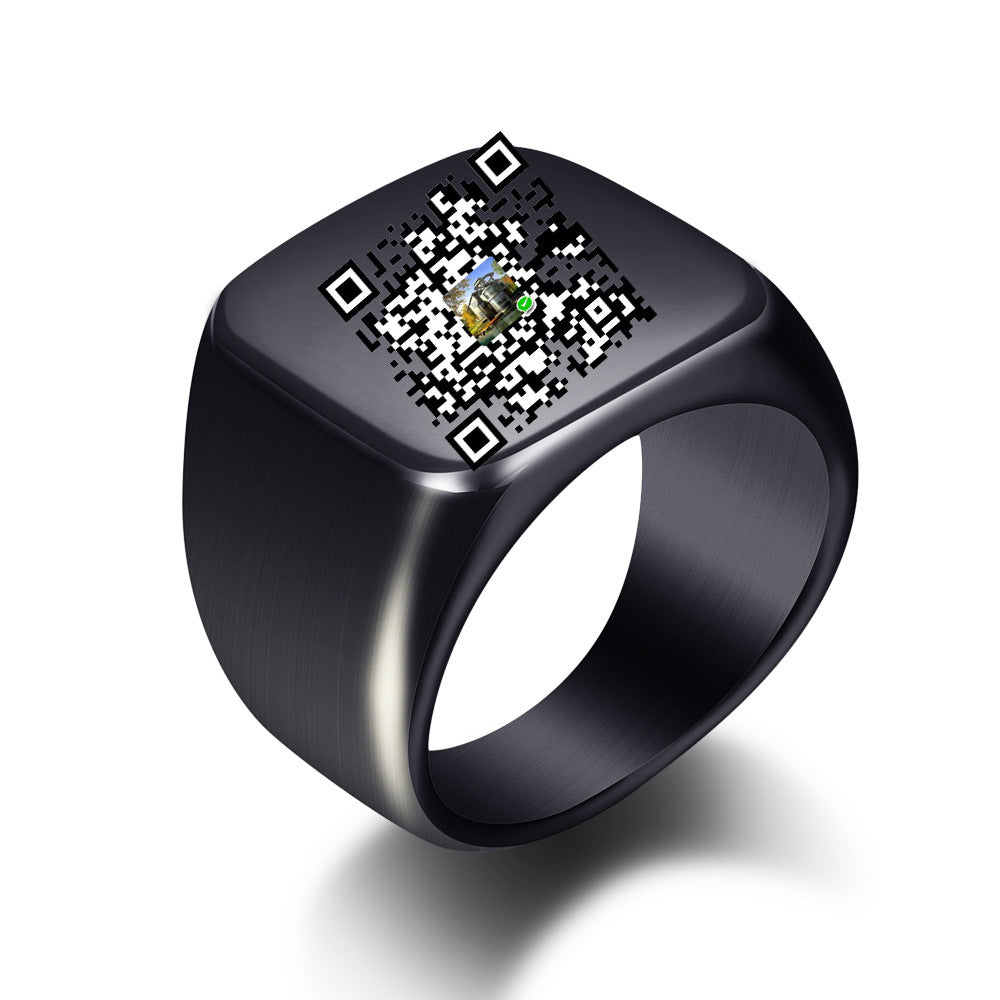 Herren QR-Code Siegelring Shop Nory
