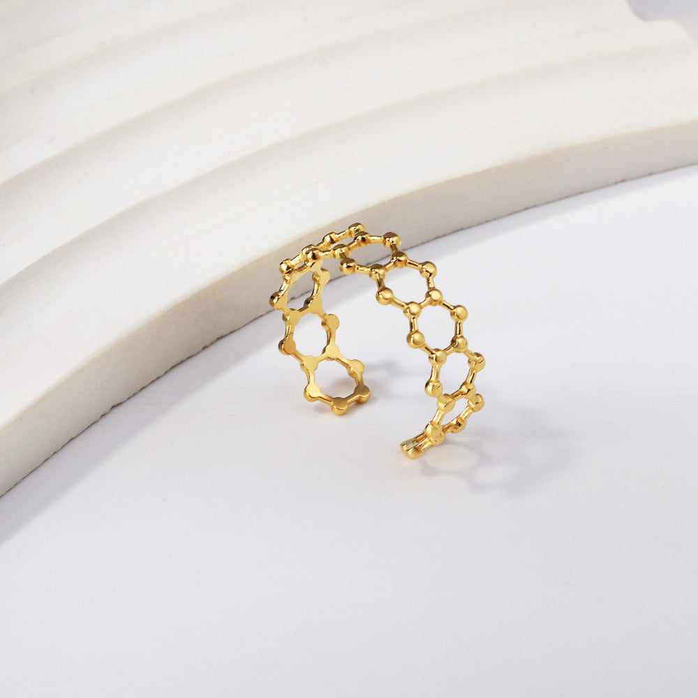 Damen Offener Armreif aus hypoallergenem Edelstahl mit goldplattierter Oberfläche Shop Nory