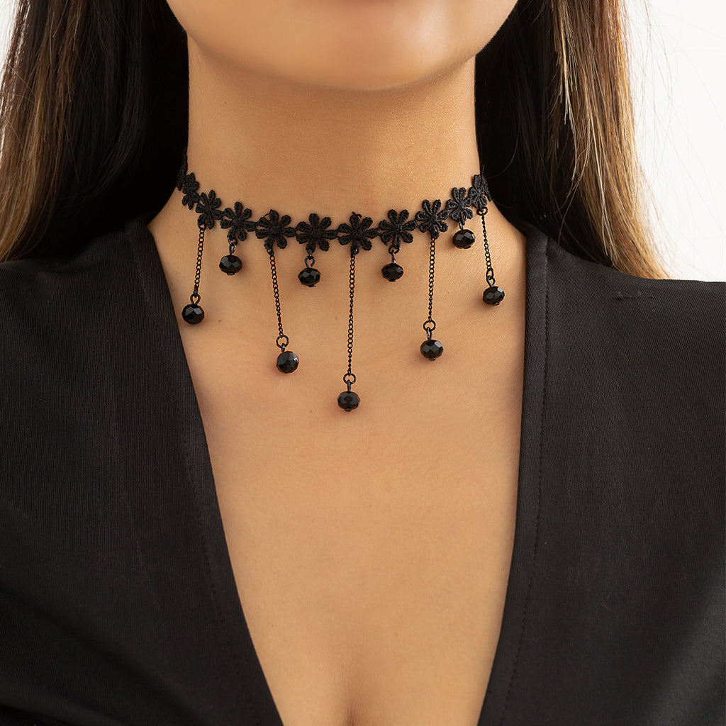 Damen Spitzen Choker Halskette mit Anhängern Shop Nory