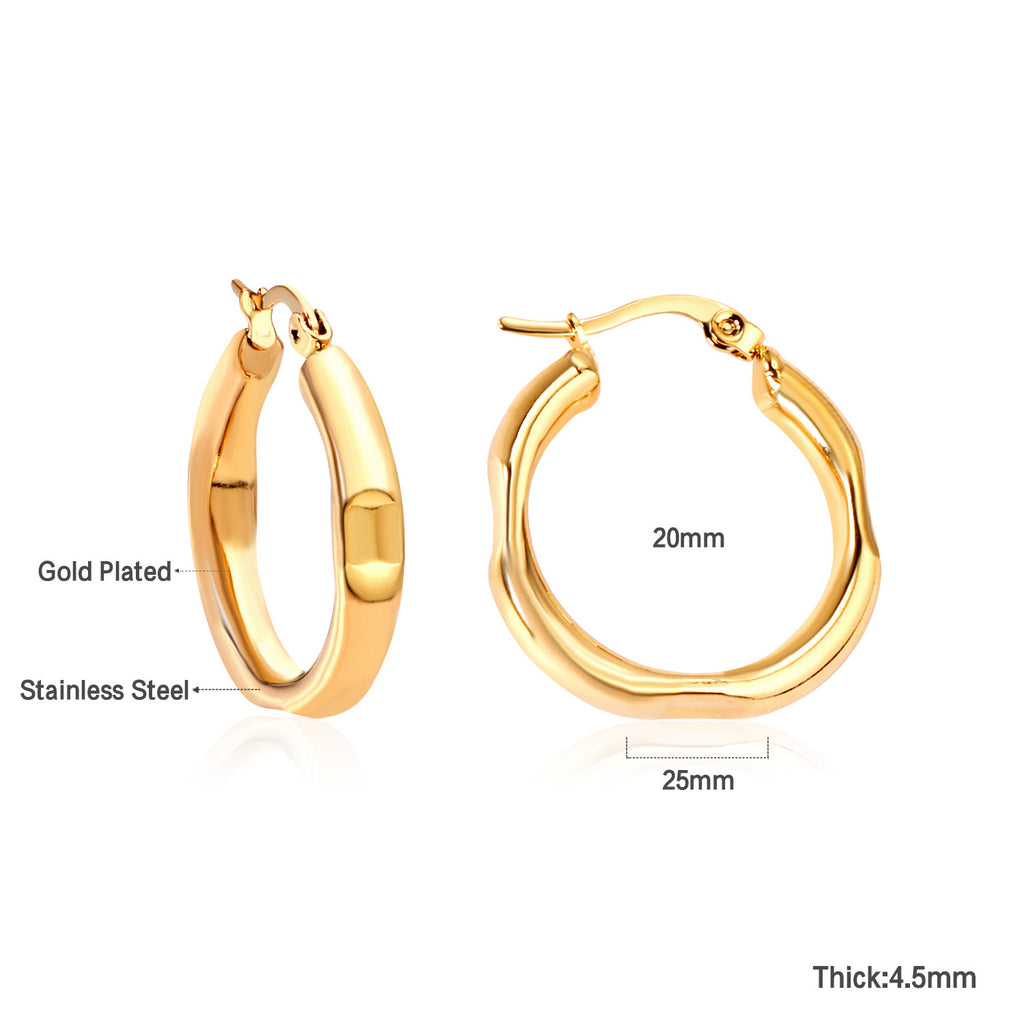 Damen Edelstahl Creolen mit innovativem Bambusdesign Shop Nory