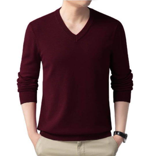 Herren Feiner V‑Ausschnitt Feinstrickpullover in schlanker Passform Shop Nory