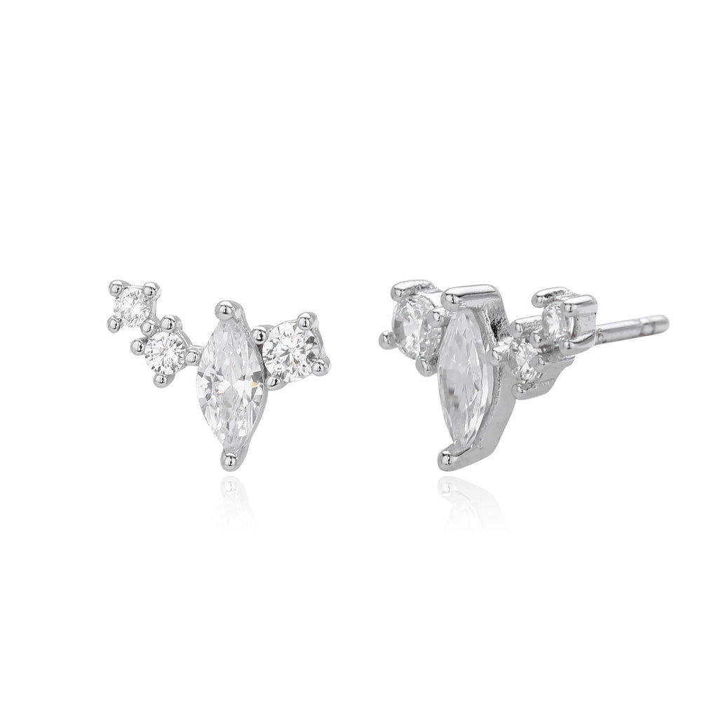 Damen Ohrstecker mit funkelnden Zirkonsteinen und hochwertiger 925 Sterlingsilberfassung Shop Nory
