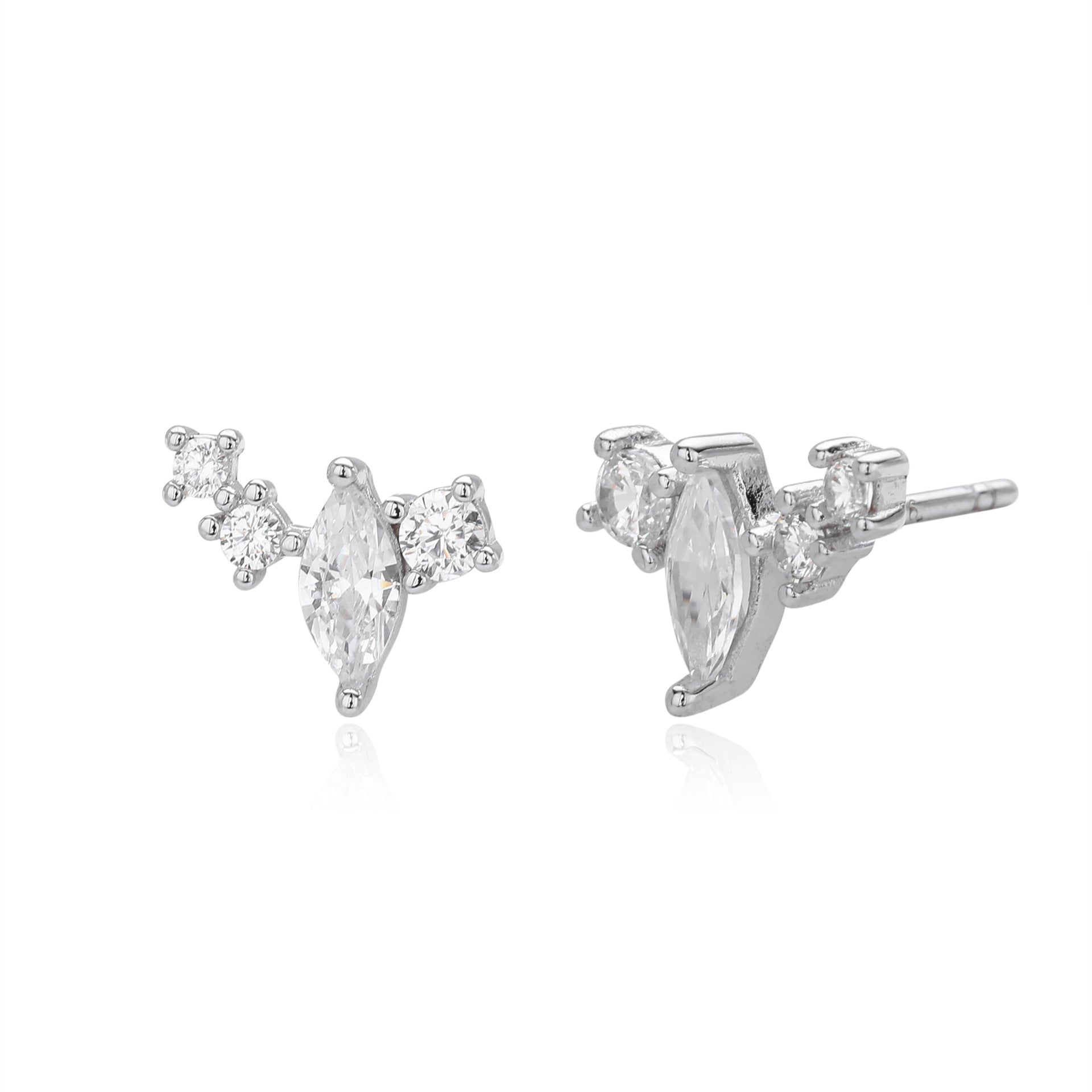 Damen Ohrstecker mit funkelnden Zirkonsteinen und hochwertiger 925 Sterlingsilberfassung Shop Nory