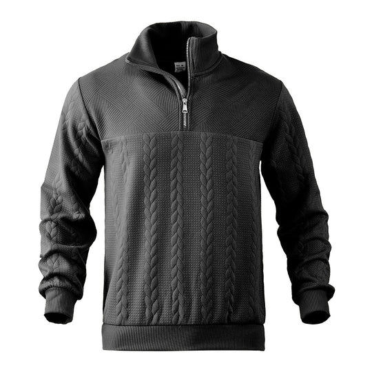 Herren Halbzip-Pullover mit Zopfstrick-Optik und Strukturpaneelen Shop Nory
