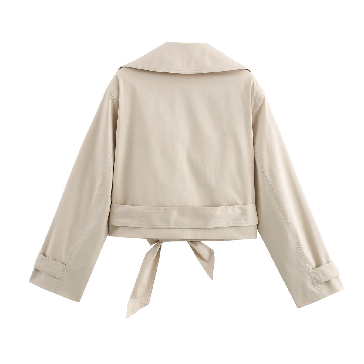 Damen kurze Trenchjacke mit eleganter Taillierung und praktischen Taschen