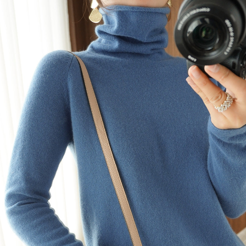Damen Weicher Rollkragenpullover aus Kaschmir‑Look mit Daumenloch und figurbetonter Silhouette Shop Nory