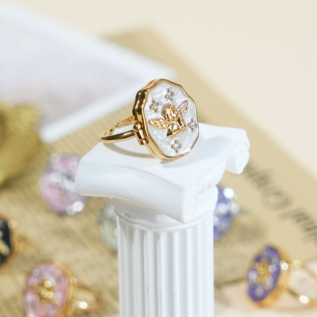 Damenring mit detailverliebtem Engel-Motiv Shop Nory