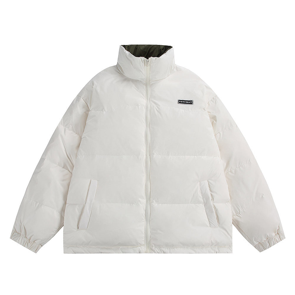 Unisex Boxy wattierte Oversize-Pufferjacke mit hohem Stehkragen und minimalem Branding Shop Nory