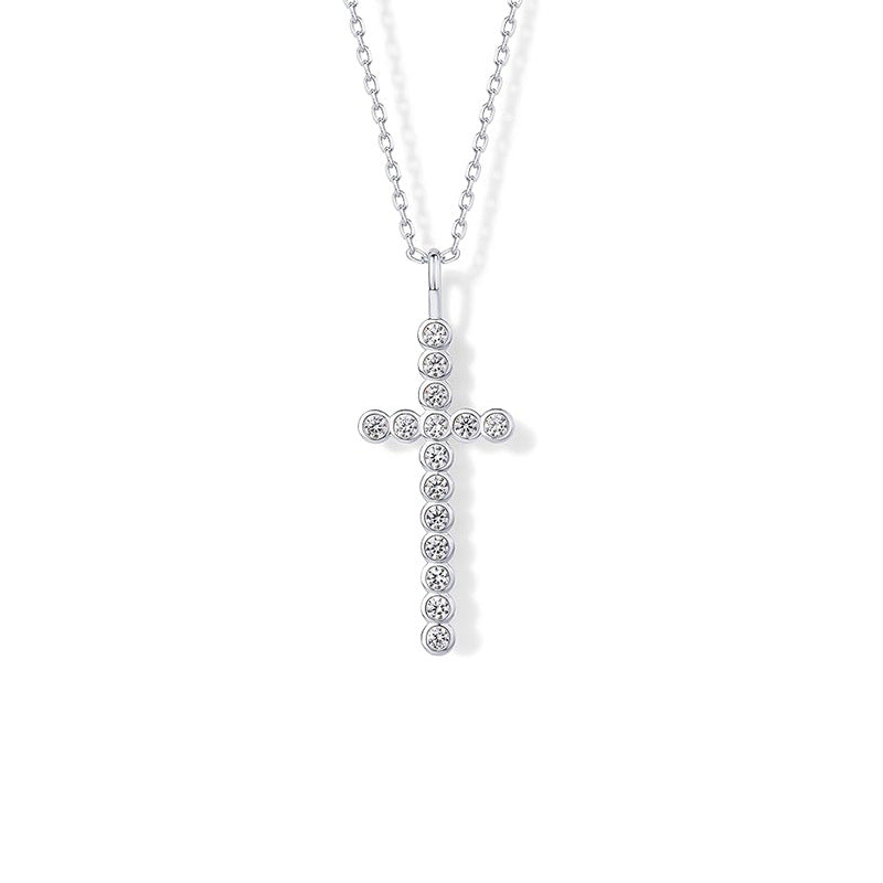 Damen Halskette mit funkelndem Kreuzanhänger aus hochwertigem Edelstahl Shop Nory