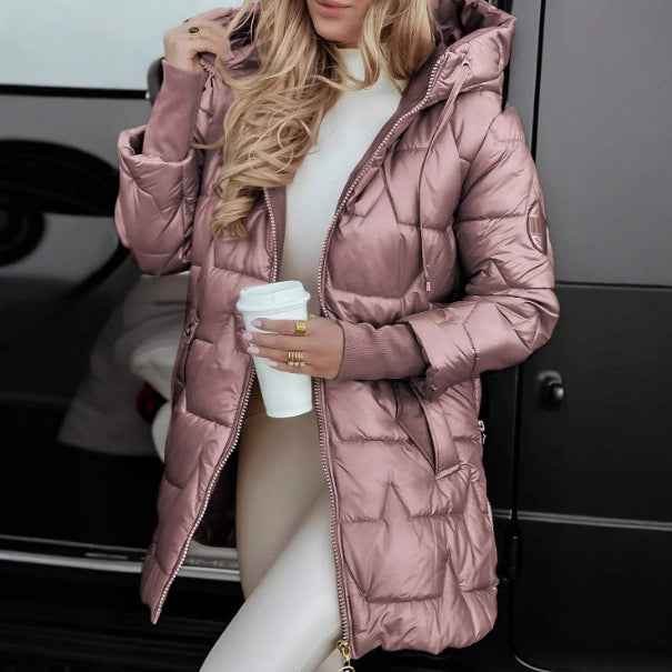 Damen nan gesteppte wattierte Kapuzenjacke mit tailliertem Schnitt und wasserabweisender Oberfläche Shop Nory