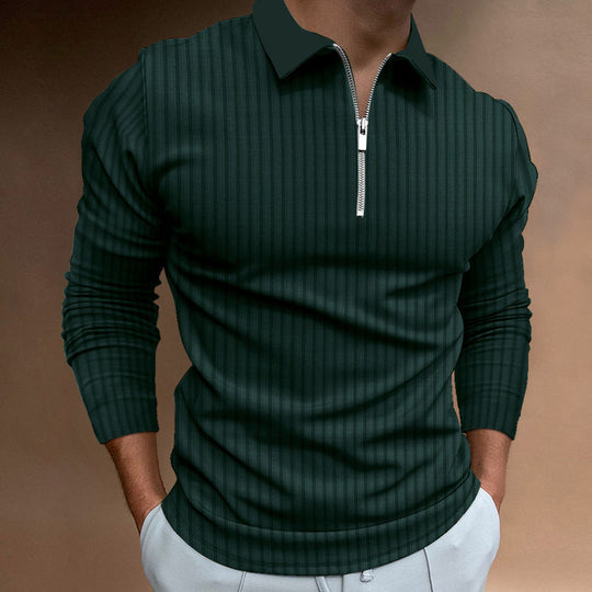Herren Poloshirt mit elegantem Reißverschluss und strukturiertem Design