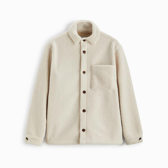 Herren gemütliche Fleece-Hemdjacke mit aufgesetzter Brusttasche Hedi-Mode