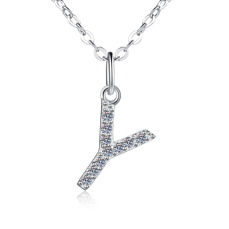 Damen personalisierte Halskette mit funkelnden Zirkonia-Buchstaben Shop Nory