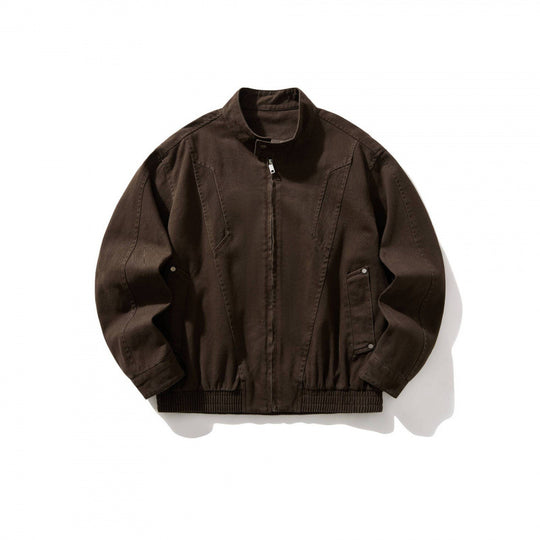 Herren Kurzer Utility-Blouson aus robustem Canvas mit Stehkragen, verdecktem Frontreißverschluss und elastischem Tunnelzugsaum Shop Nory