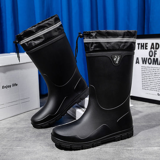 Herren Outdoor-Gummistiefel mit Thermokragen, Zugkordelverschluss und rutschfester Profilsohle Shop Nory