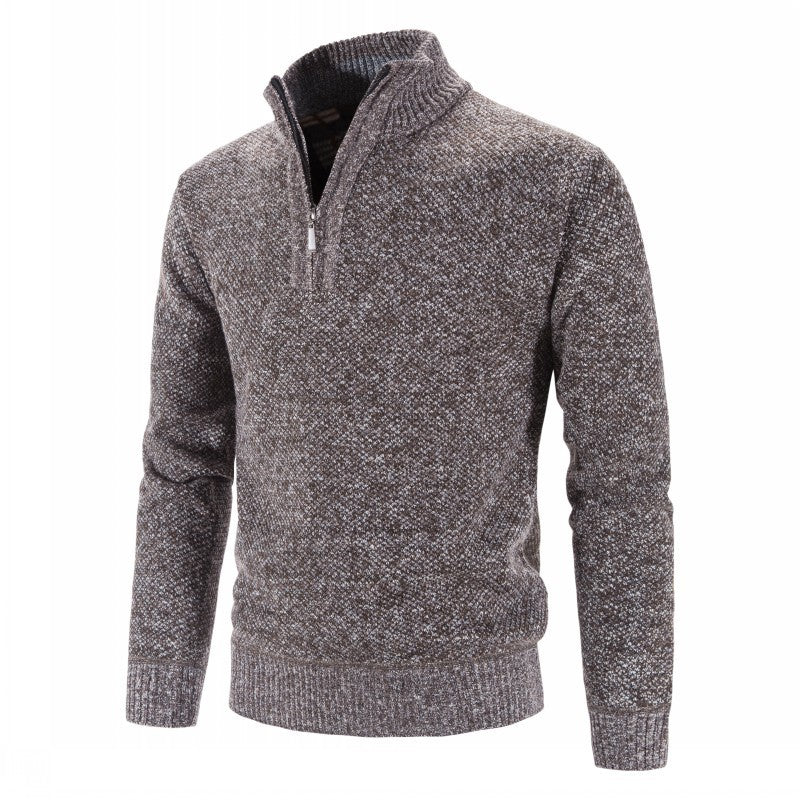 Herren nan Strickpullover mit Halbzip, hohem Stehkragen und strukturierter Waffelstrick-Optik Shop Nory