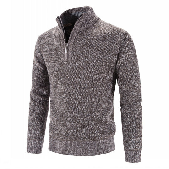 Herren nan Strickpullover mit Halbzip, hohem Stehkragen und strukturierter Waffelstrick-Optik Shop Nory