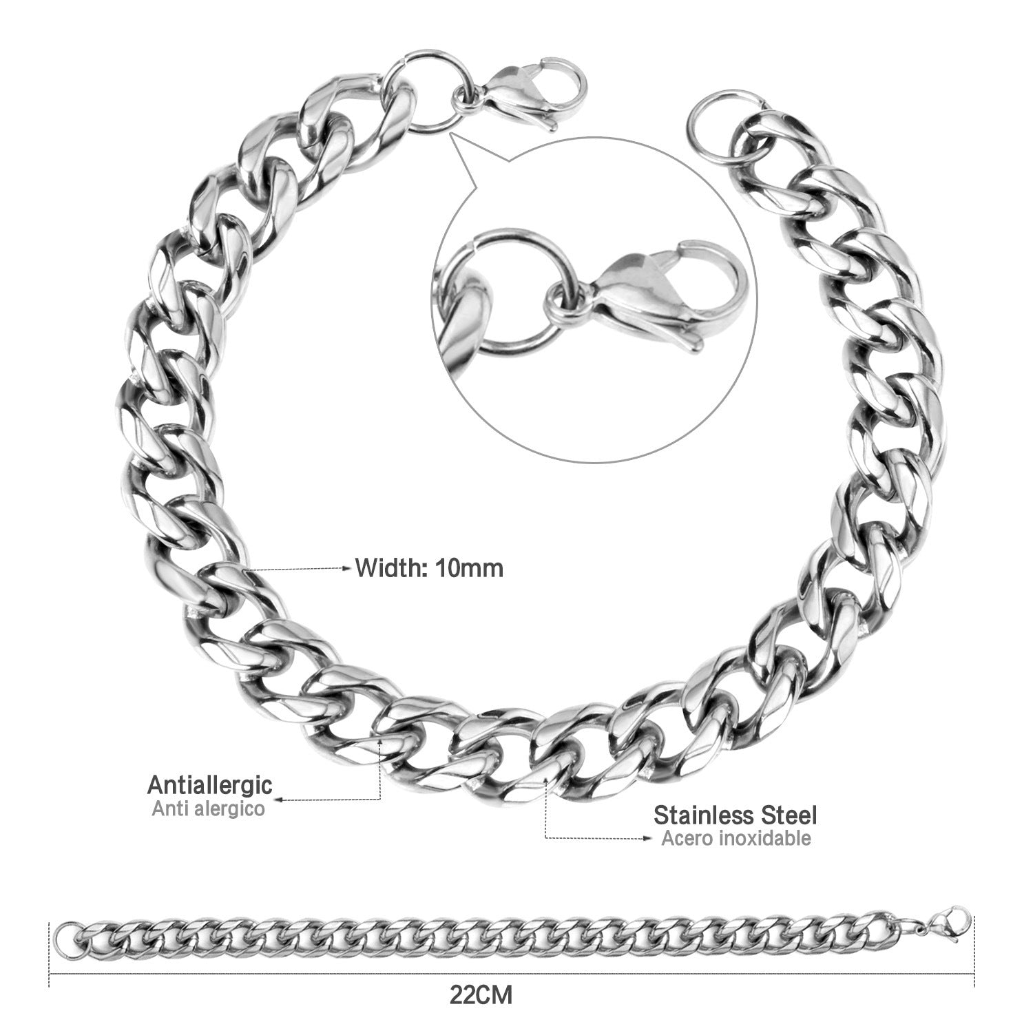 Damen Edelstahl Armband mit goldplattierter Kettenstruktur Shop Nory