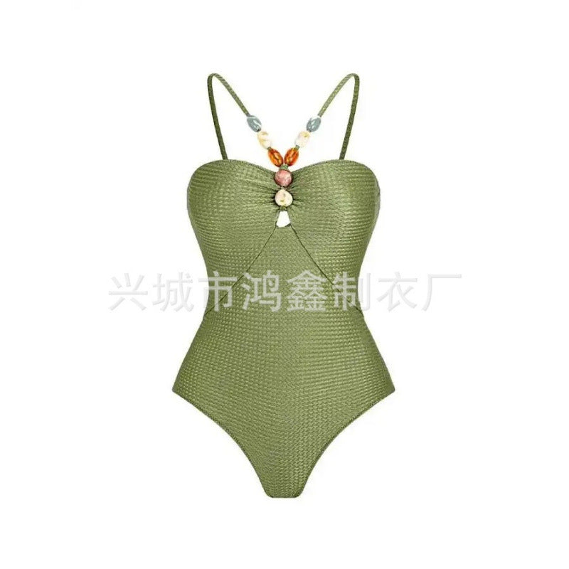 Damen Bandeau-Badeanzug mit asymmetrischem Rock