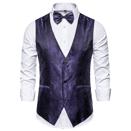 Herren elegante Anzugweste mit feinem Paisleymuster