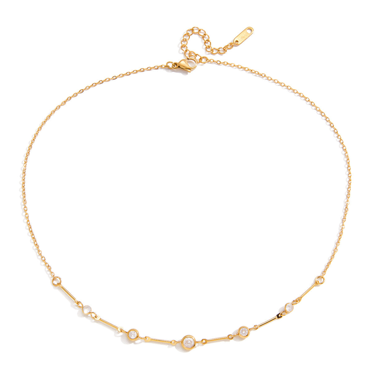 Damen Halskette mit funkelnden Zirkonsteinen und verstellbarem Verschluss Shop Nory