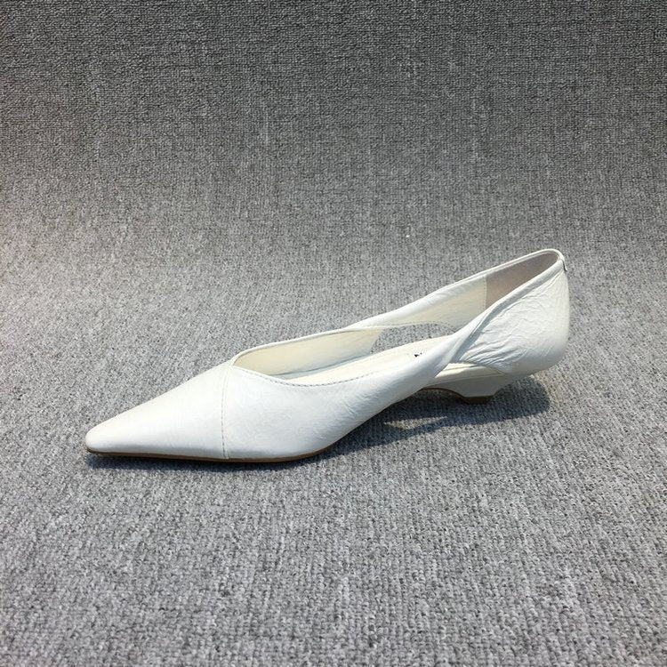 Damen Raffinierte Spitze Ballerinas mit Geschmeidiger Lederoberfläche