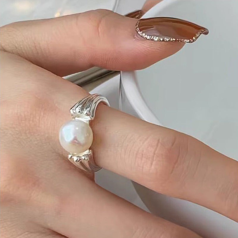 Damen Silberring mit einzigartigem Perlen-Design Shop Nory